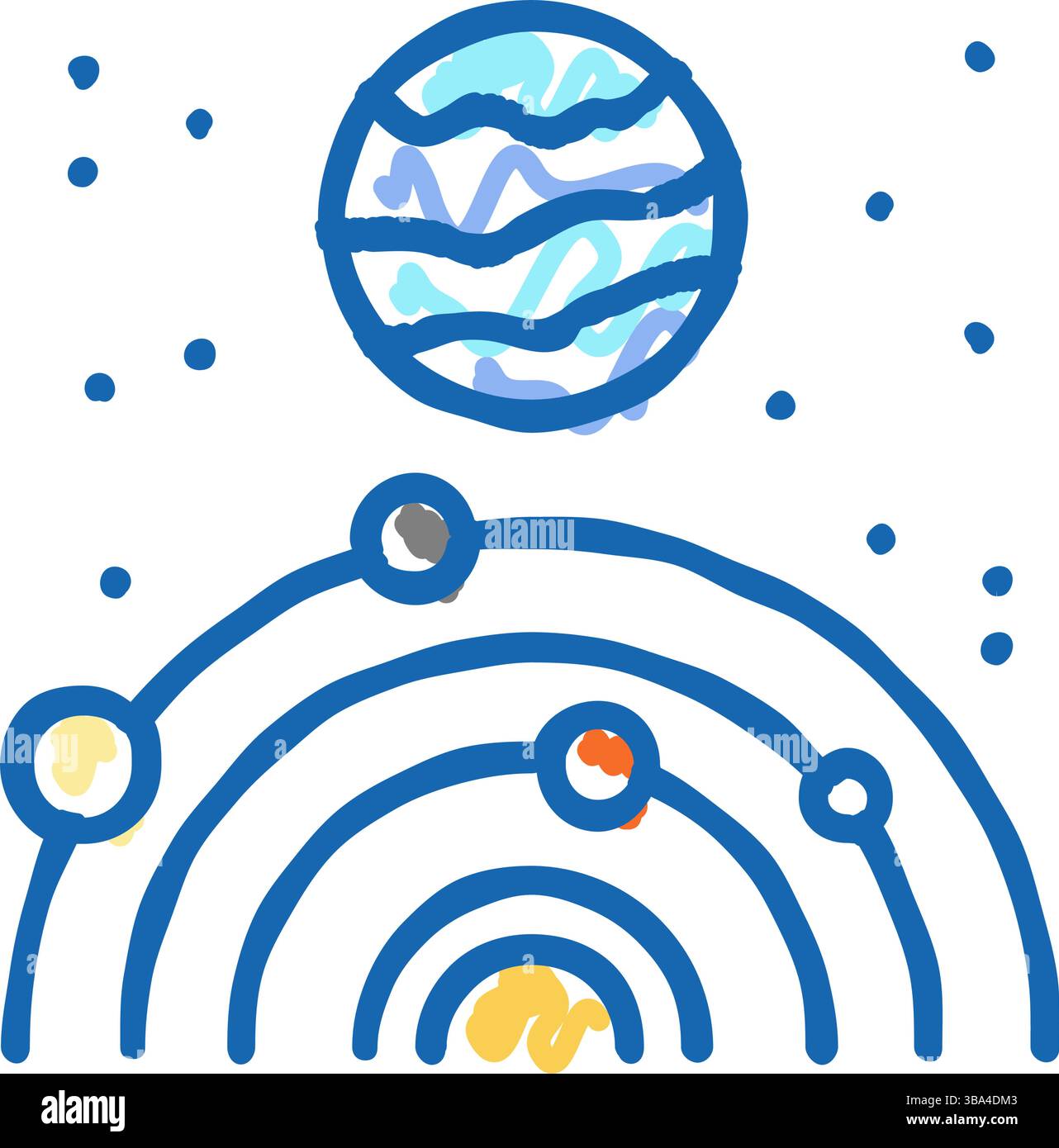 exoplanet space exploration icon doodle illustration Stock Vector Image ...