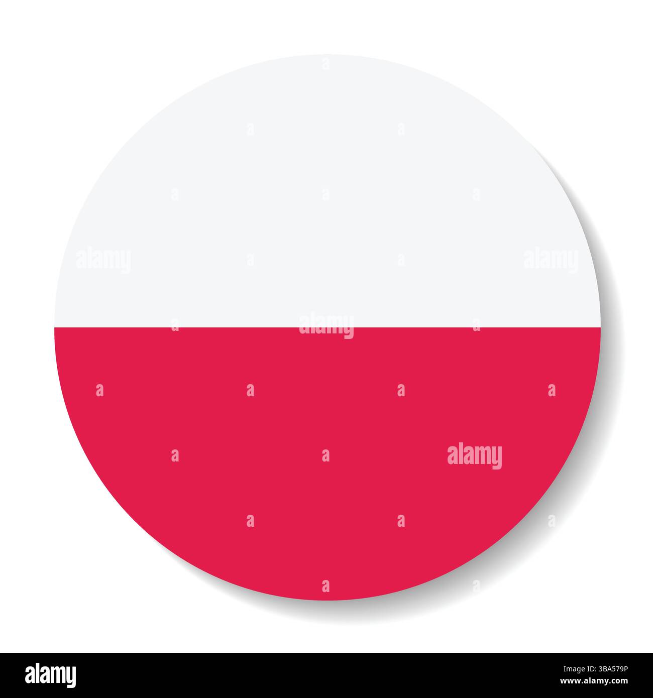 Flag of Poland. Poland circle flag logo icon computer vector illustration design. Stock Vector