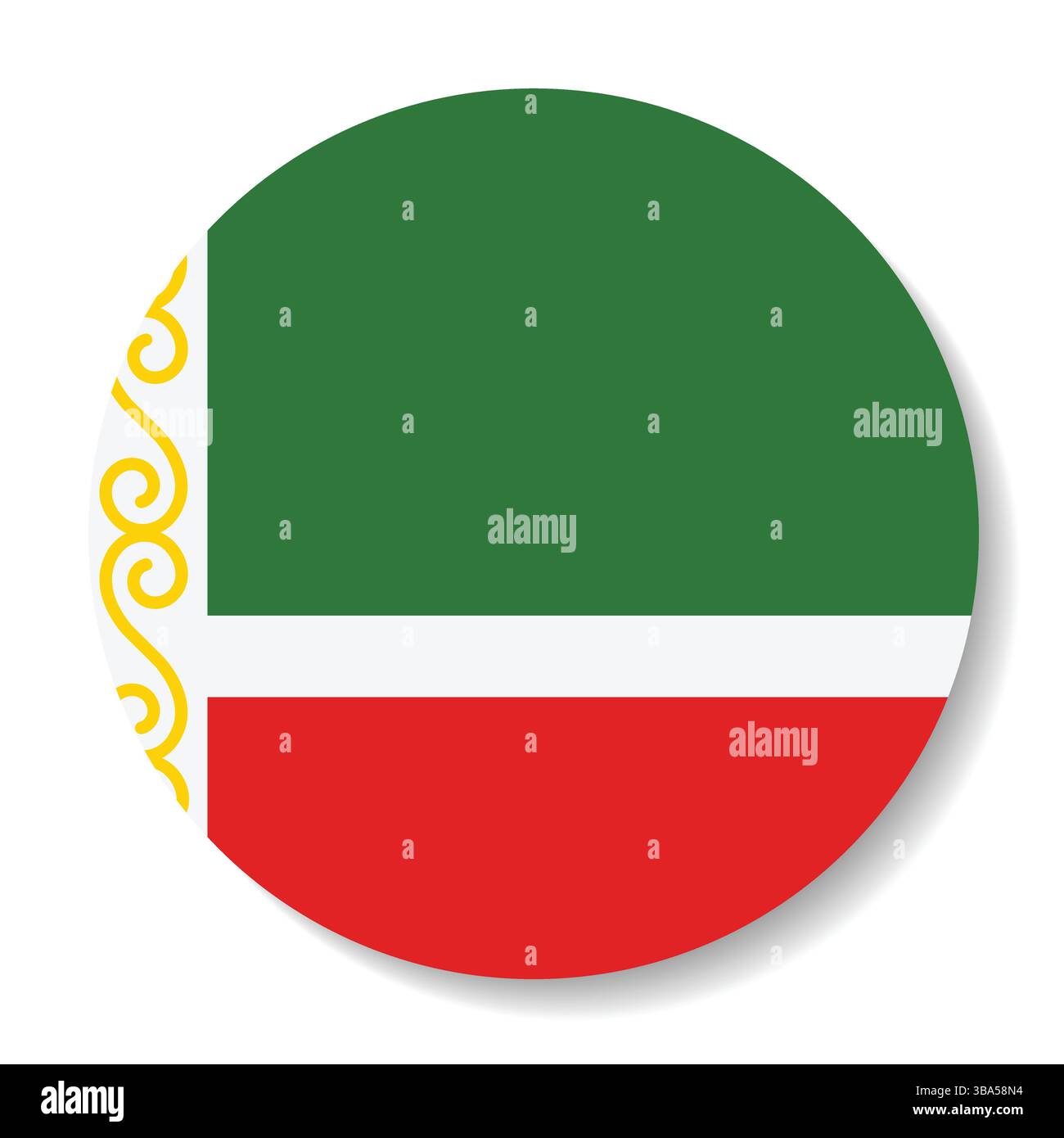 Flag of Chechnya. Chechnya circular flag logo icon computer vector ...