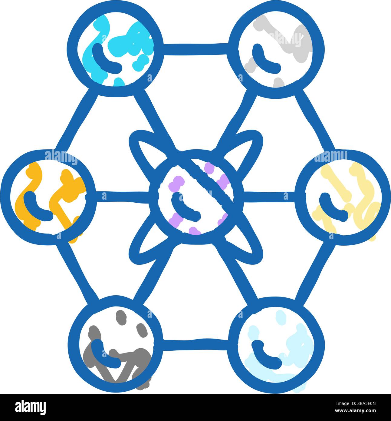 communication quantum technology icon doodle illustration Stock Vector ...