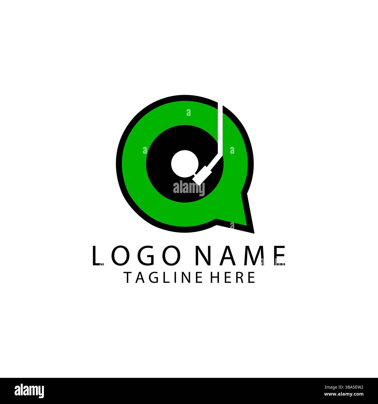 records chat logo design vector Stock Vector