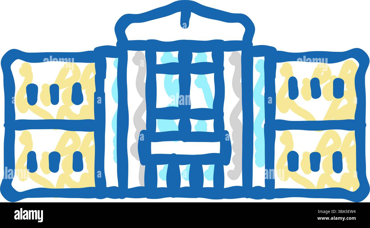 campus school building icon doodle illustration Stock Vector Image ...