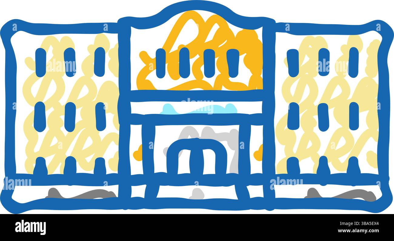 education school building icon doodle illustration Stock Vector Image ...