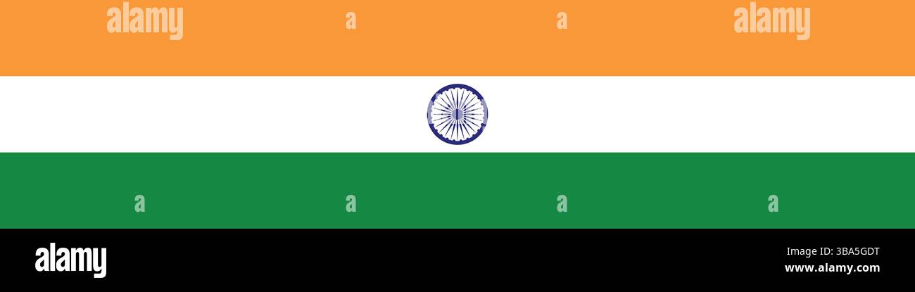 Flag of India. India flag long banner digital vector illustration. Stock Vector