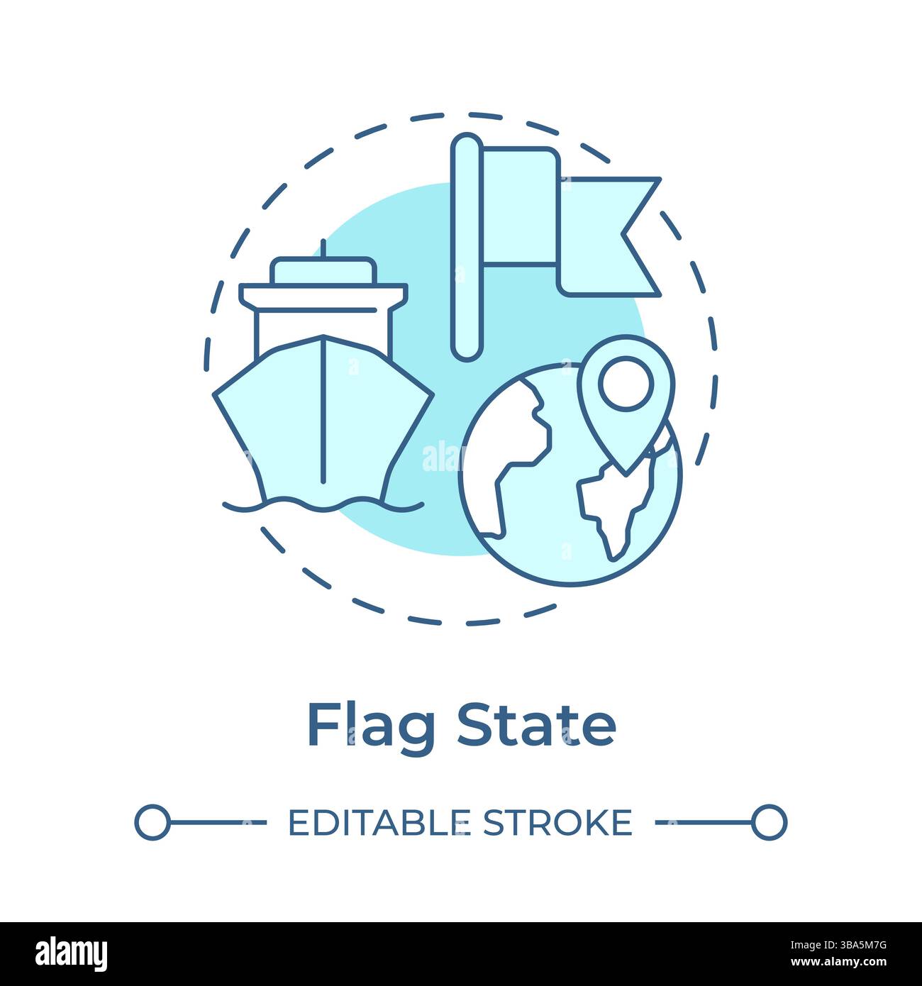 Flag state soft blue concept icon Stock Vector