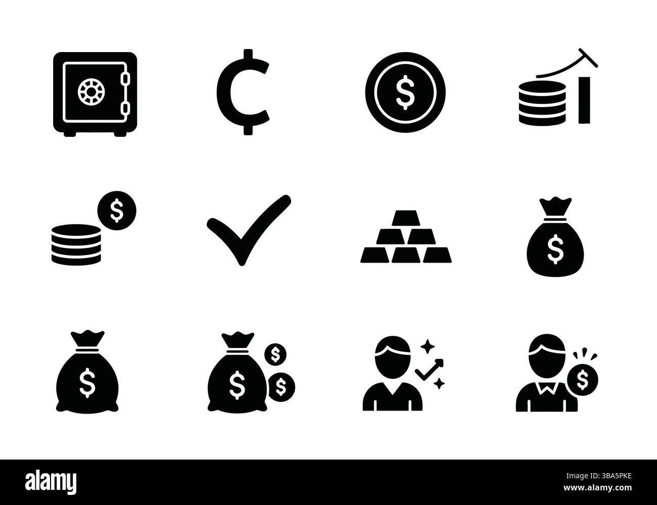 Finance and Money Icons – Economic and Banking Symbols Stock Vector