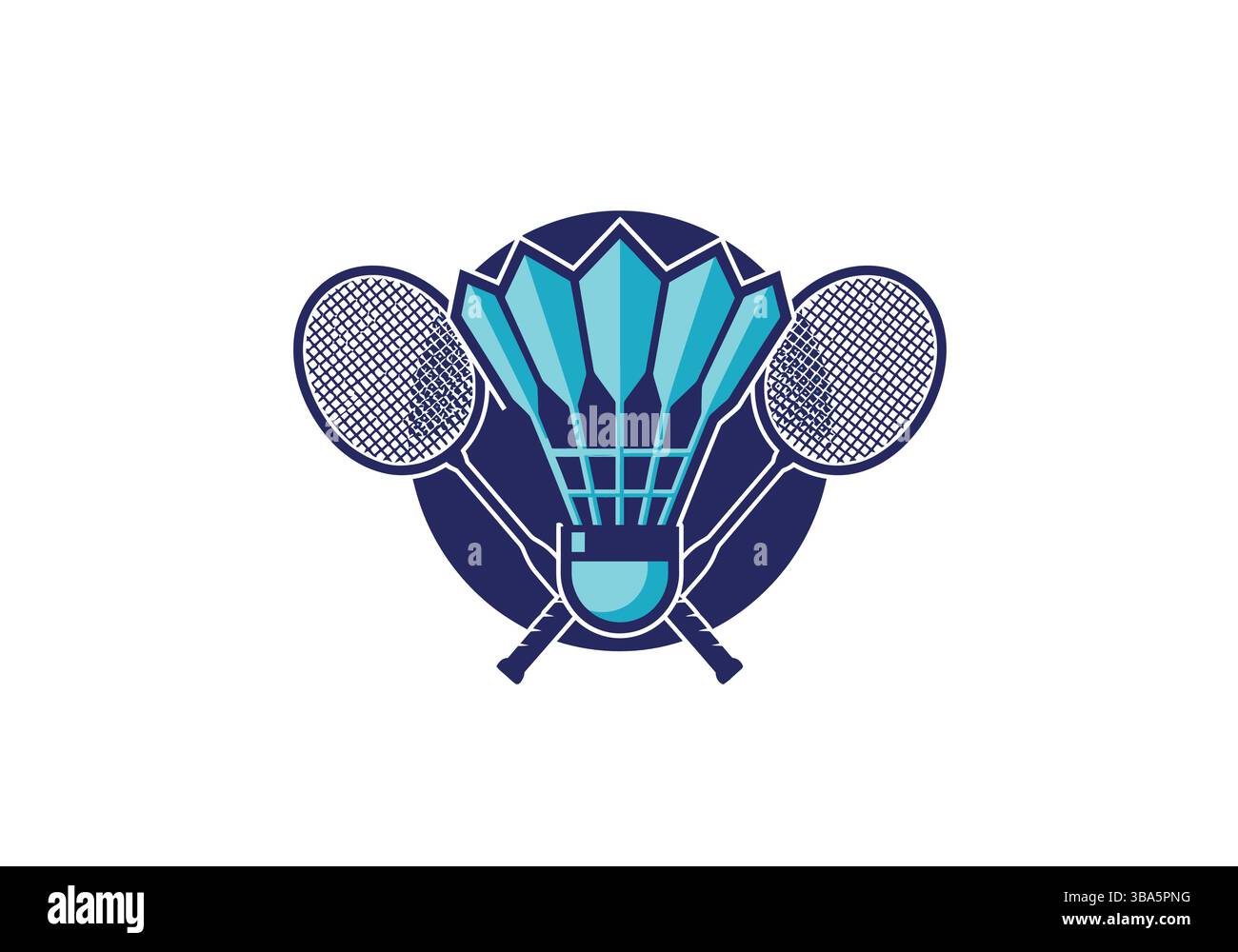 Crossed Badminton Rackets with Shuttlecock – Stylish Sports Symbol ...