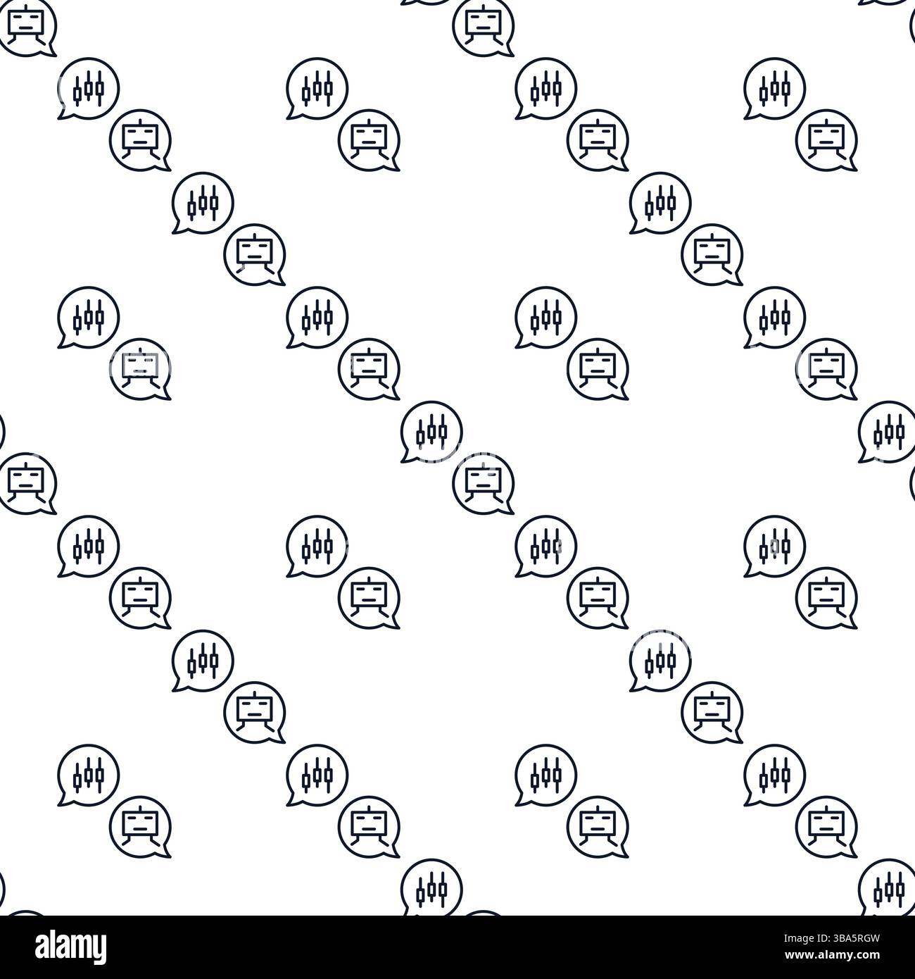 Automated Cryptocurrency Trading Chat vector concept seamless pattern in outline style Stock Vector