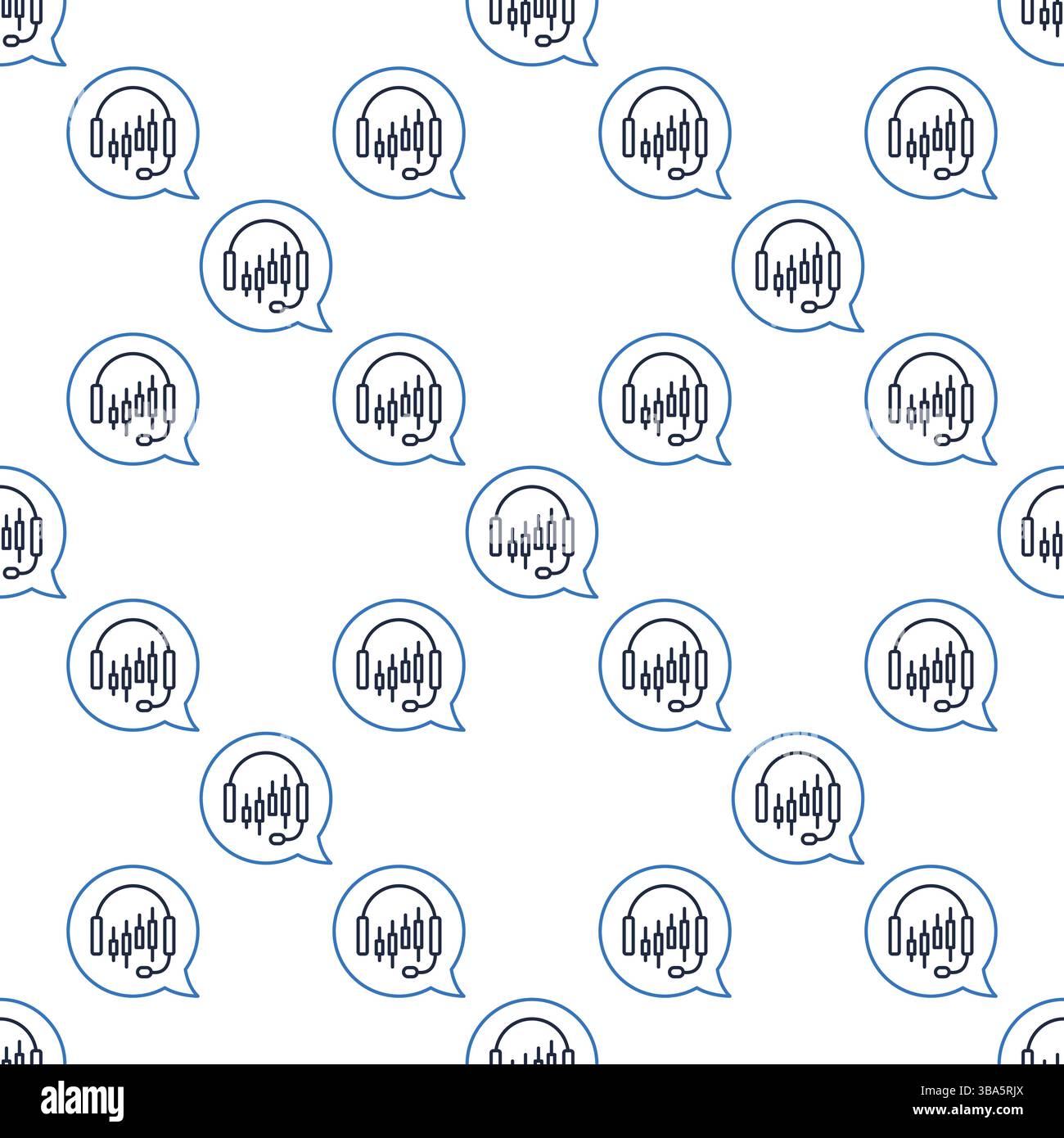 Automated Crypto Trading vector concept seamless pattern in outline style Stock Vector