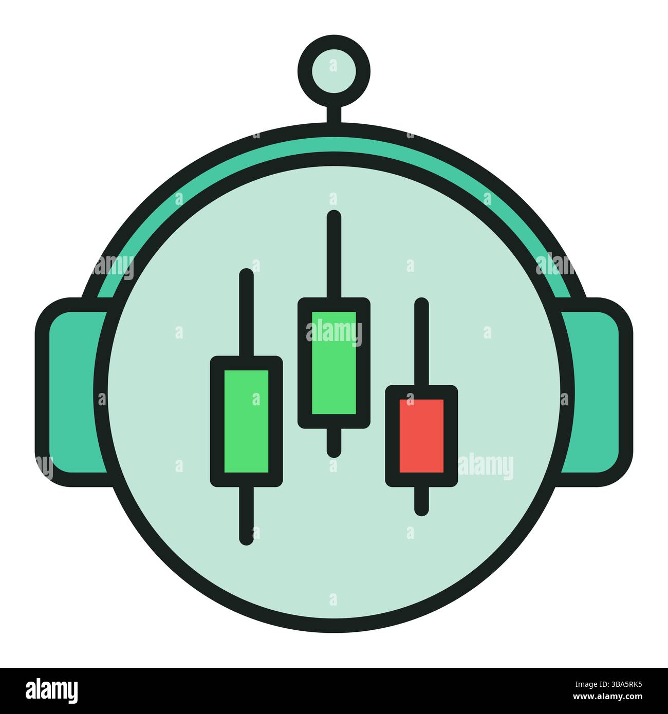 Cryptocurrency Trading Bot vector concept round colored icon or symbol Stock Vector