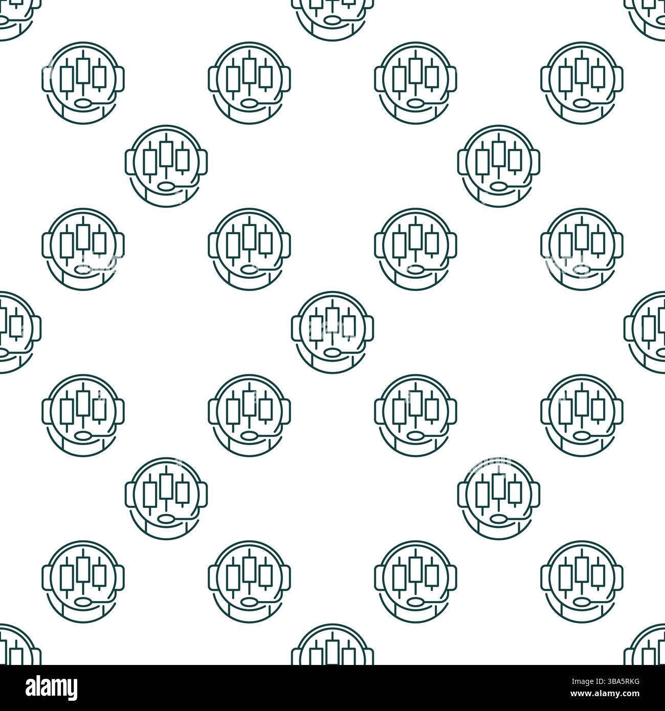 Crypto Trading Bot vector Online Automation Tools concept seamless pattern in thin line style Stock Vector