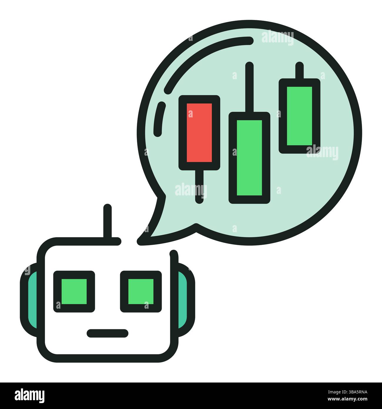 Cryptocurrency Trading Robot with Speech Bubble vector automation tools concept colored icon or design element Stock Vector