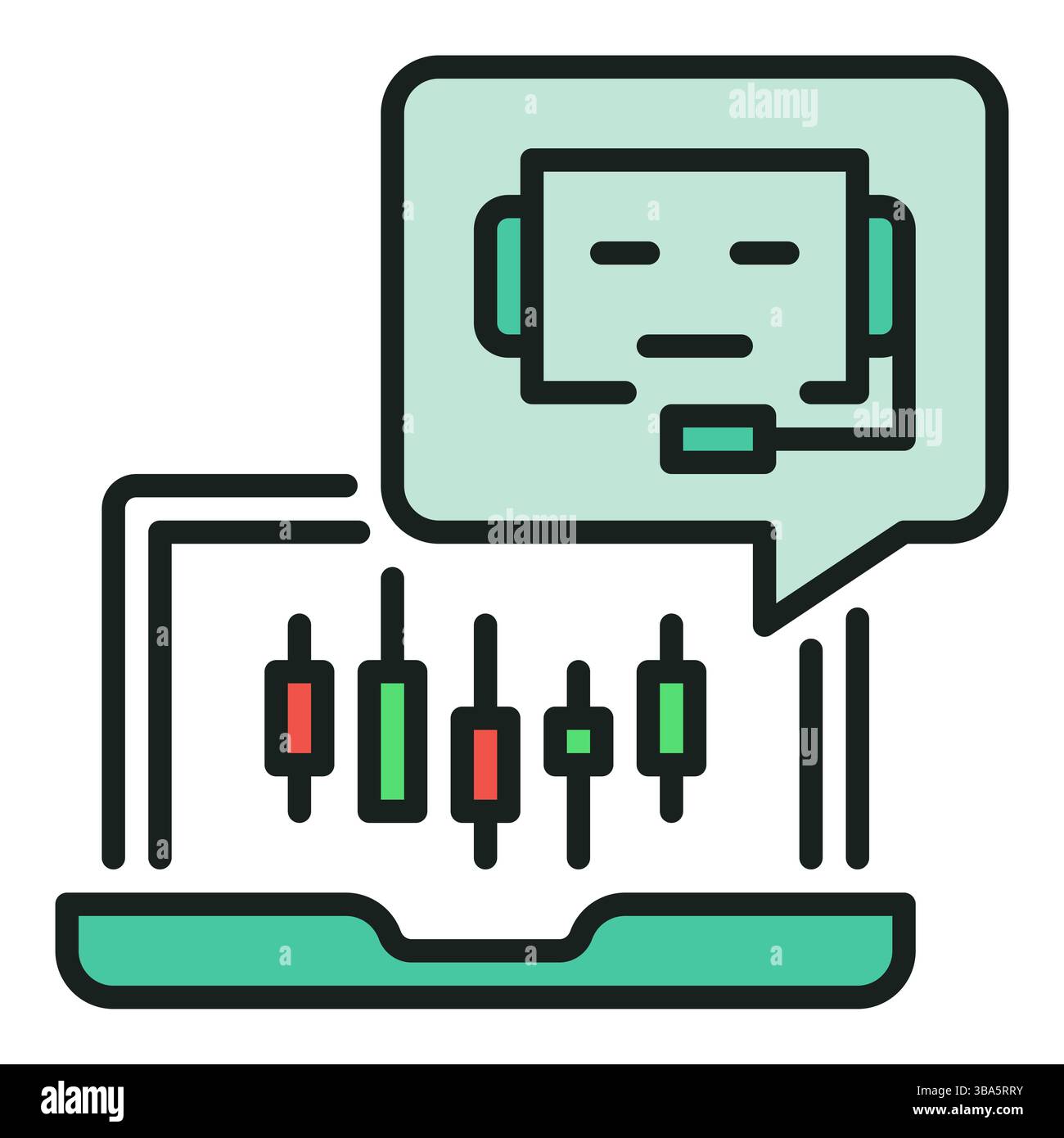 Laptop with Cryptocurrency Trading Bot vector concept colored icon or design element Stock Vector