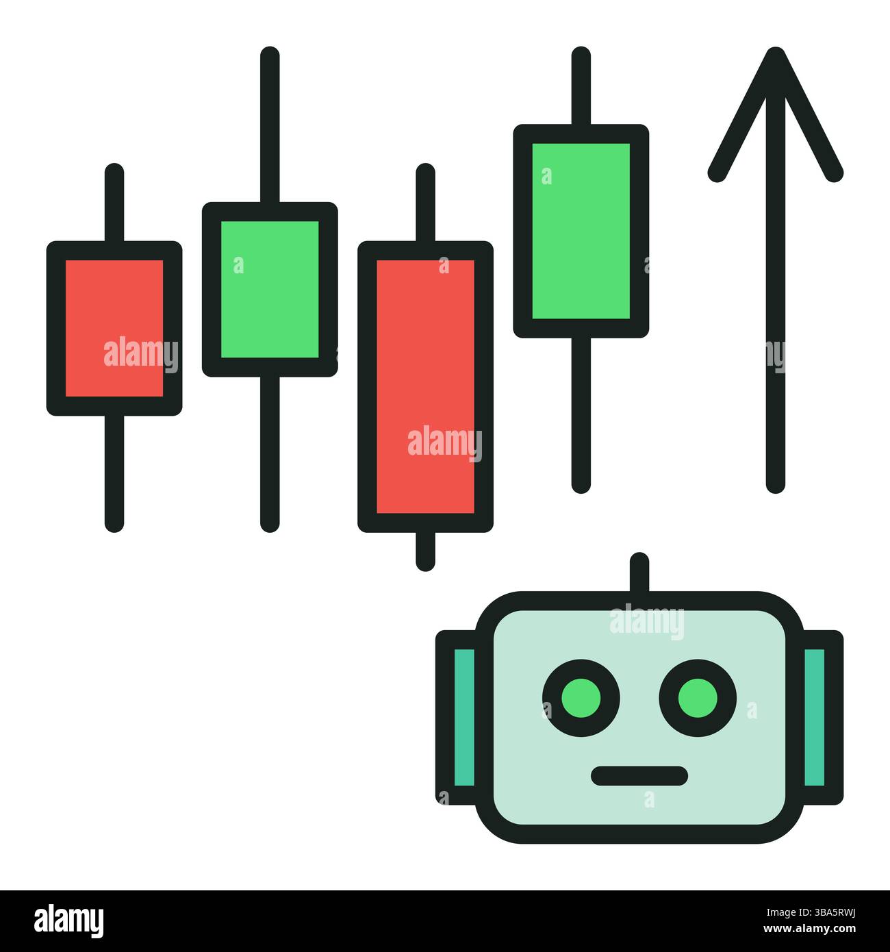 Cryptocurrency Candlestick Chart and AI Bot vector Crypto Trading ...