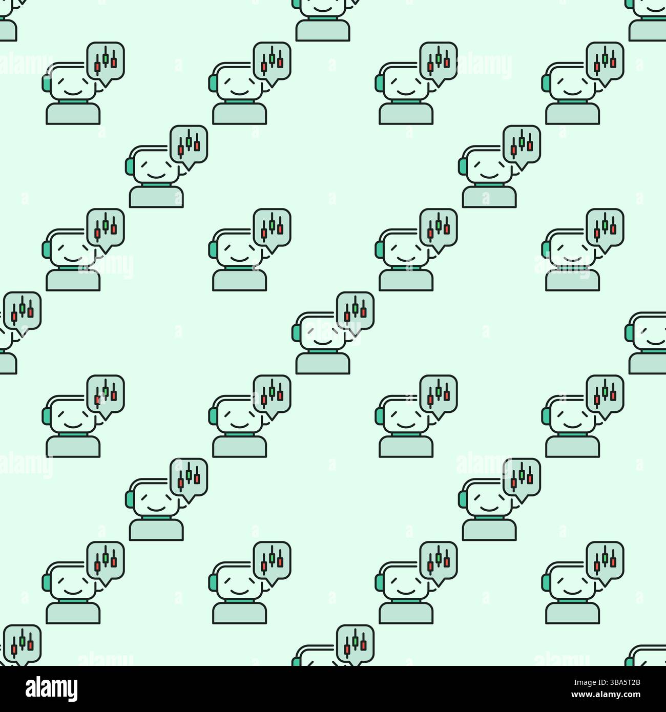 Smiling Trading Bot with Candlestick Chart vector concept colored ...