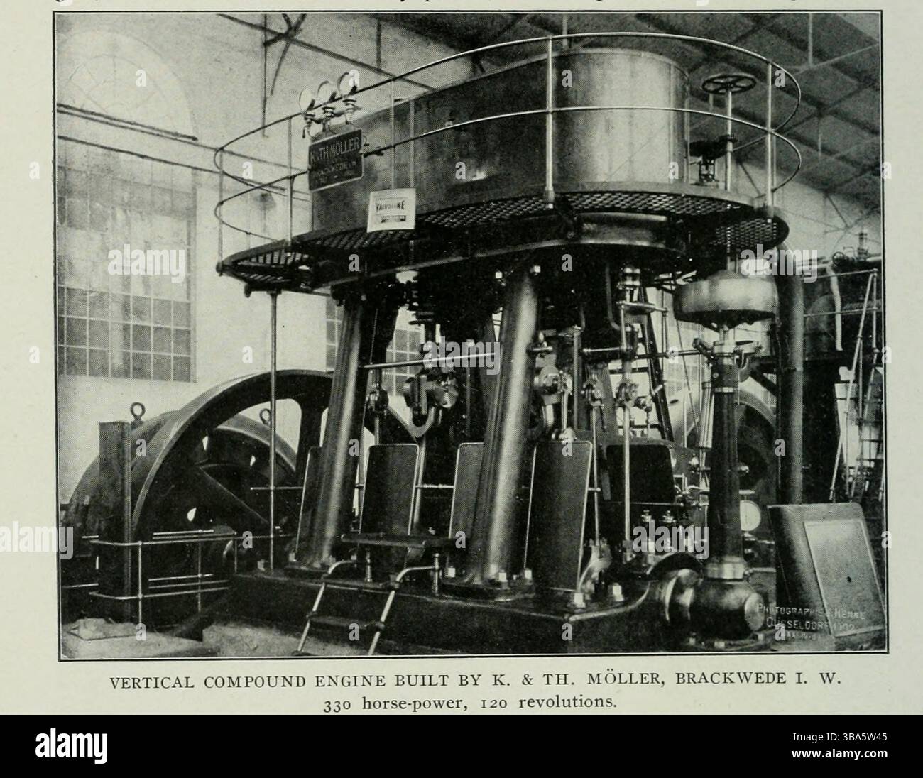 VERTICAL COMPOUND ENGINE BUILT BY K. & TH. MOLLER, BRACKWEDE I. W. 330 ...