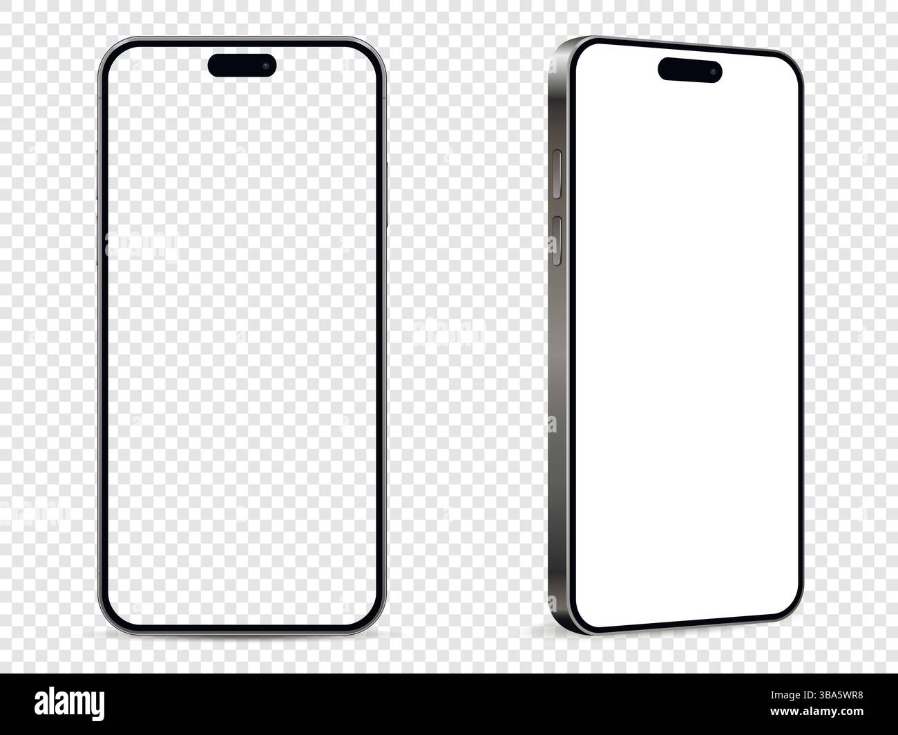 Realistic smartphone mockup. Mobile phone with white and empty screen ...
