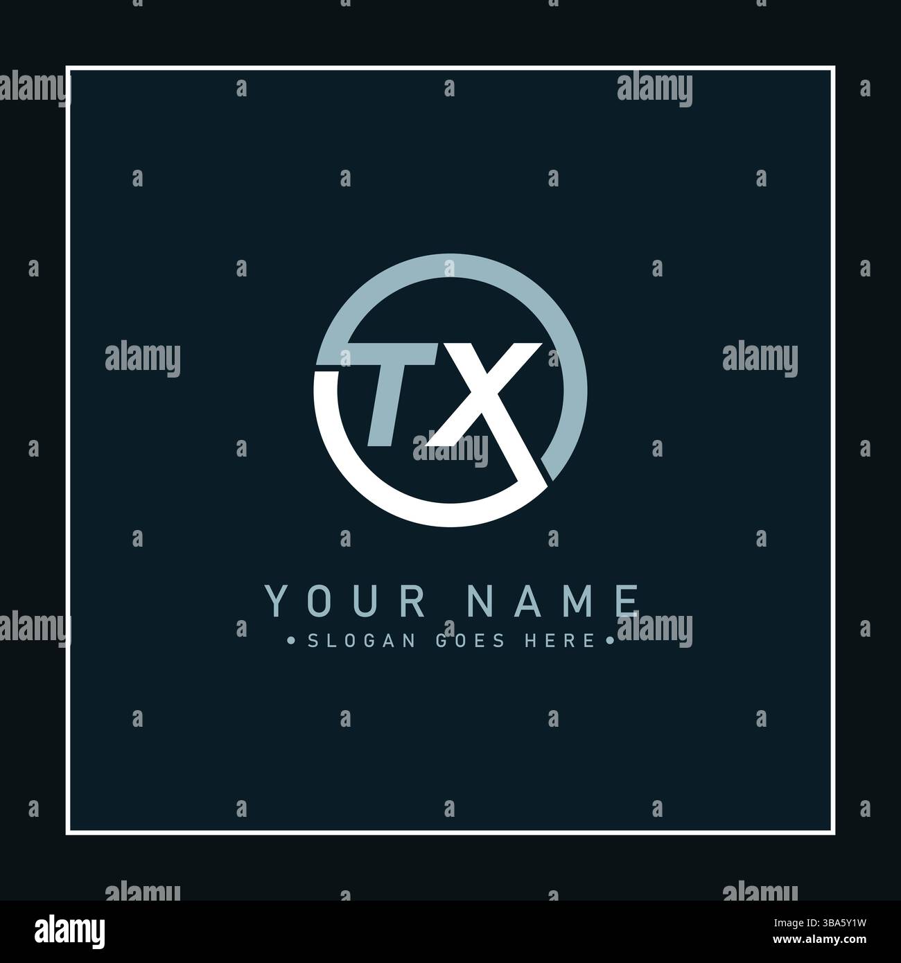Creative Monogram for Initial Letter TX Logo - Minimal Vector Logo Template for alphabet T & X Stock Vector