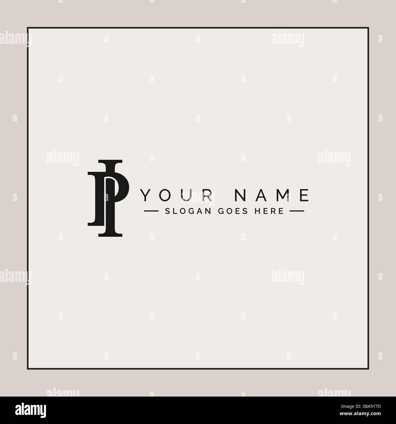 Creative Monogram for Initial Letter IP Logo - Minimal Vector Logo ...
