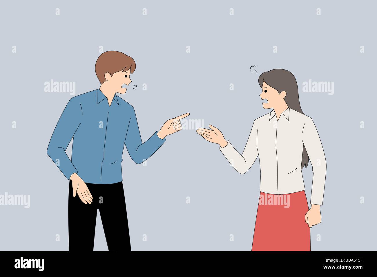 Conflict Arising Between Two Colleagues in a Professional Office Setting Environment Stock Vector