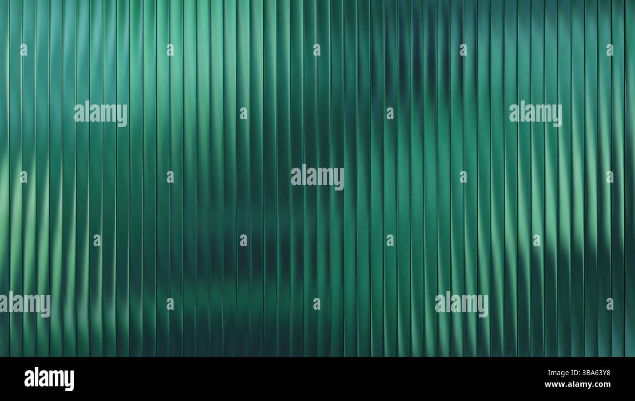 Green ribbed glass frosted window background vector design. Blue 3D ...
