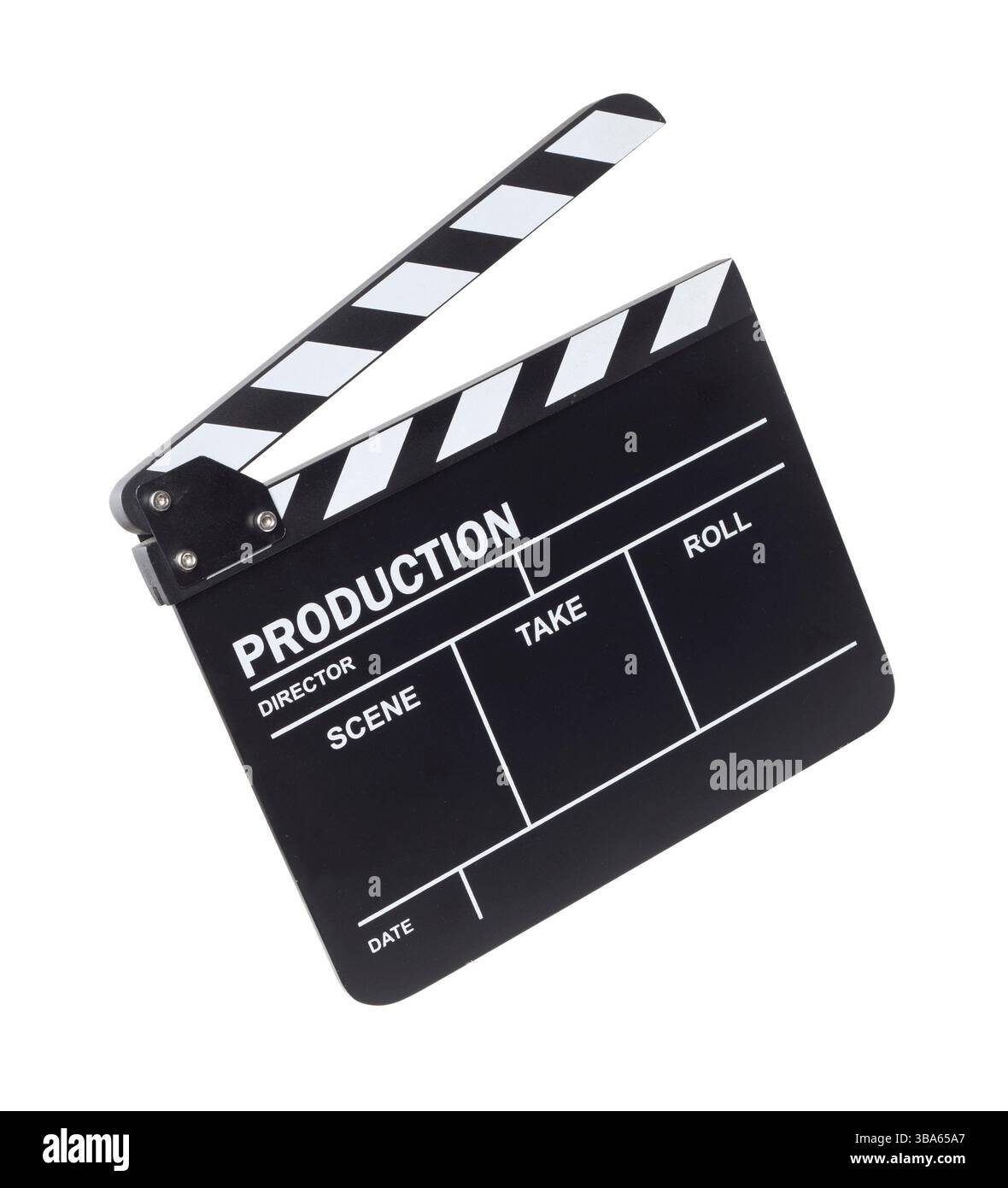 Clapper board isolated on white background Stock Photo