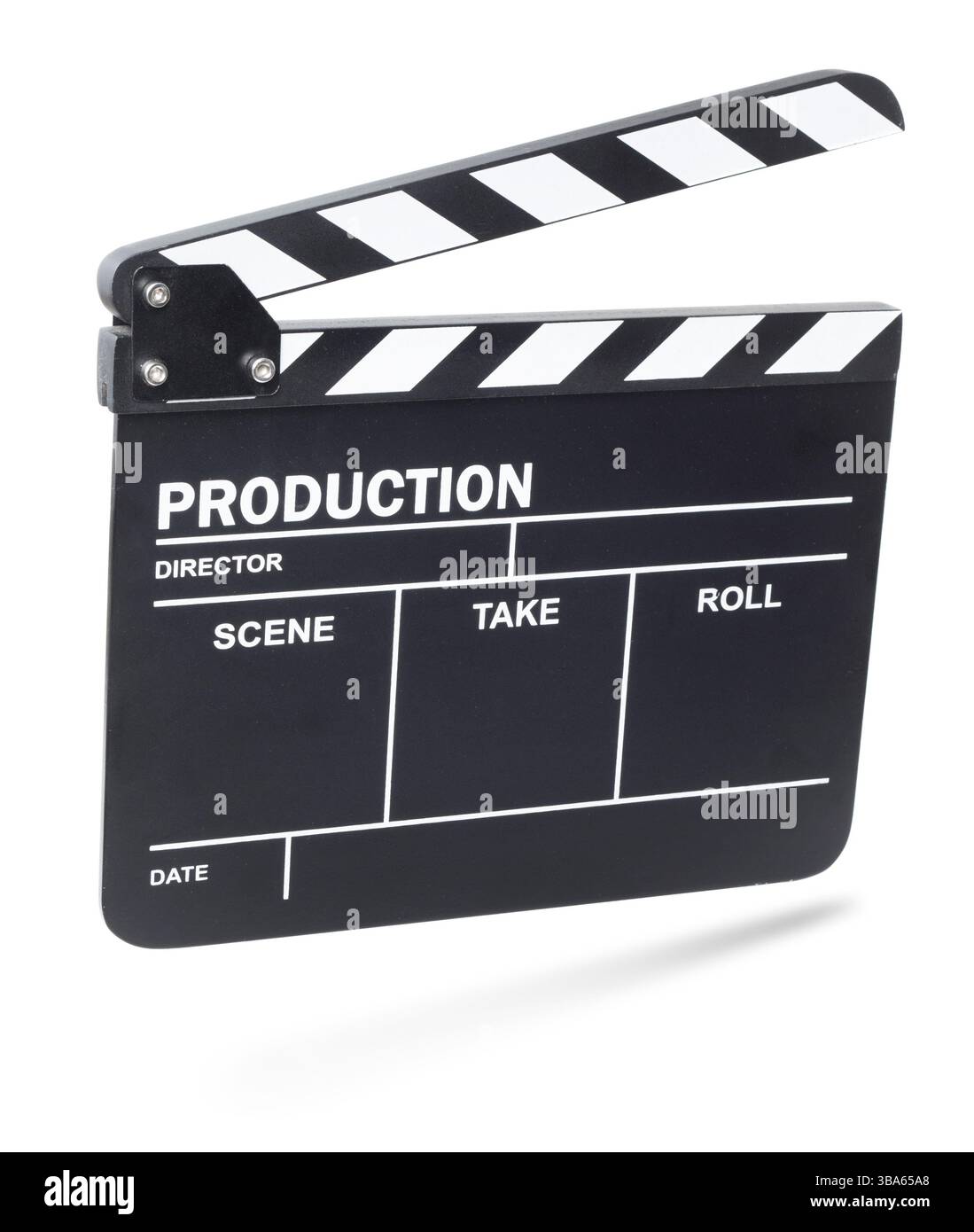 Clapper board isolated on white background Stock Photo