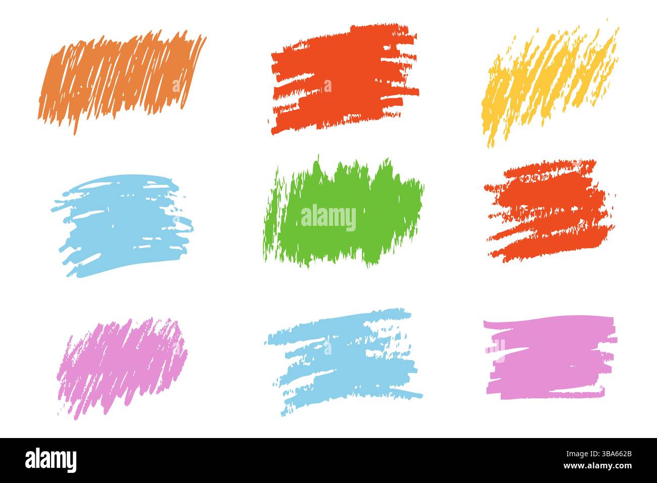 Crayon underline stroke brush mark, grunge textured hand drawn sketch ...