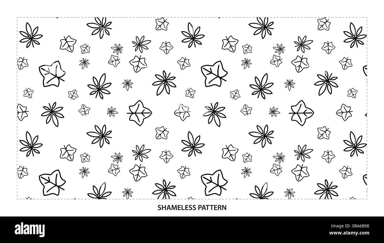 Floral botanical pattern outline Black and White Stock Photos & Images ...