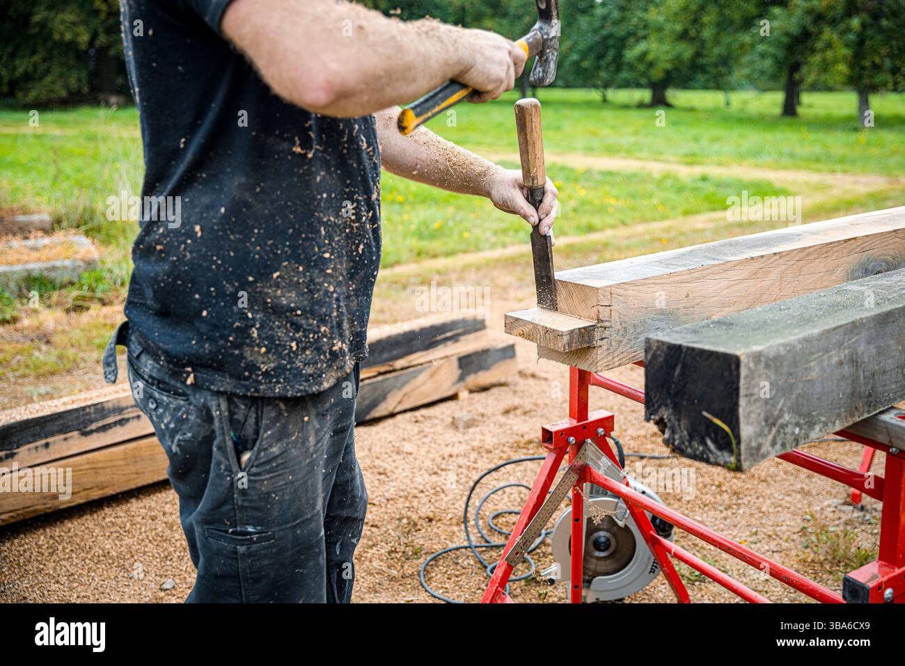 The carpenter designs, manufactures and installs wooden frameworks ...
