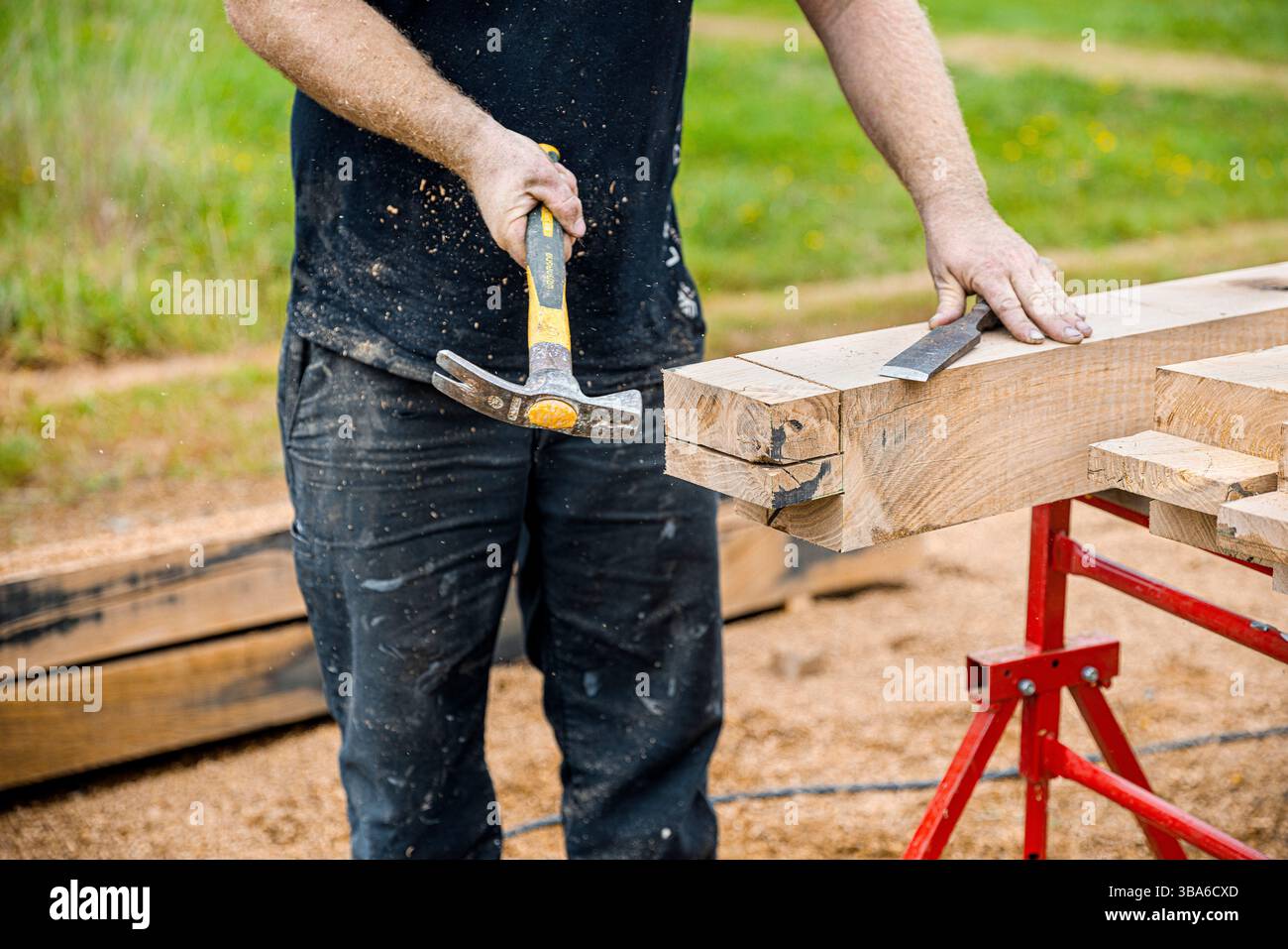 The carpenter designs, manufactures and installs wooden frameworks ...