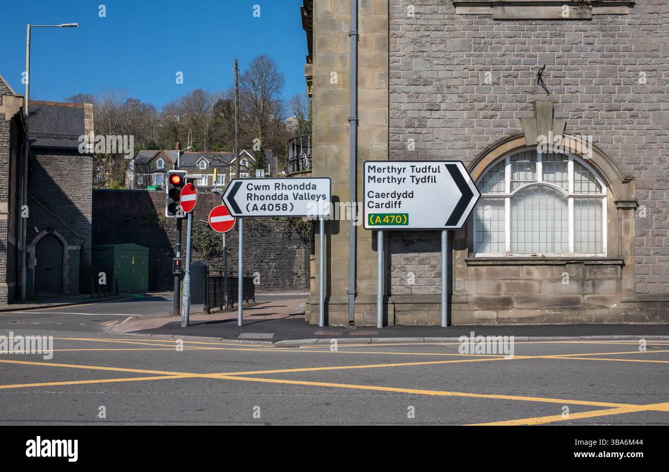 Sign In Uk Traffic Direction Sign in Pontypridd South Wales UK Stock Photo - Alamy