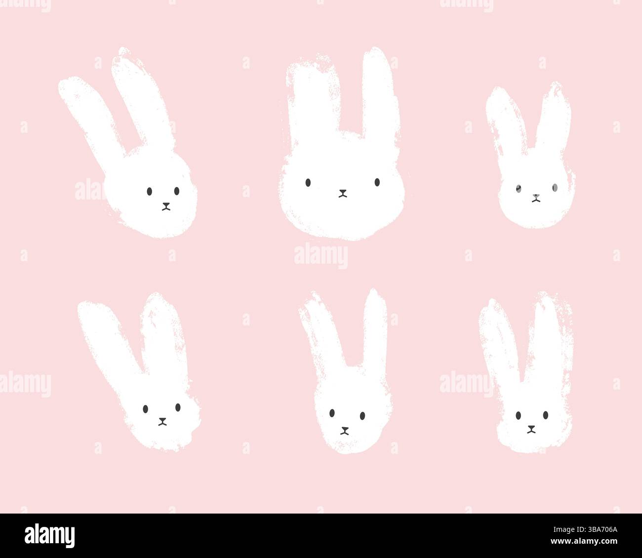 Grunge brush bunny set for easter decoration Stock Vector