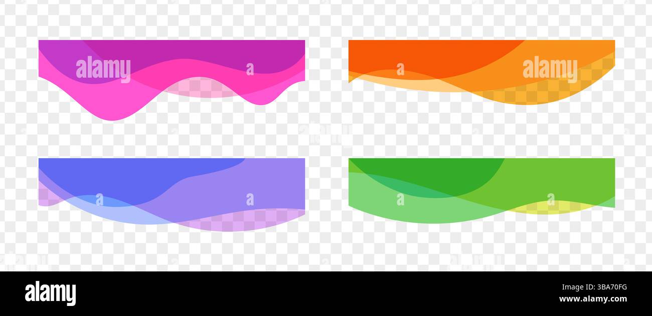 Abstract wavy decor elements collection Stock Vector