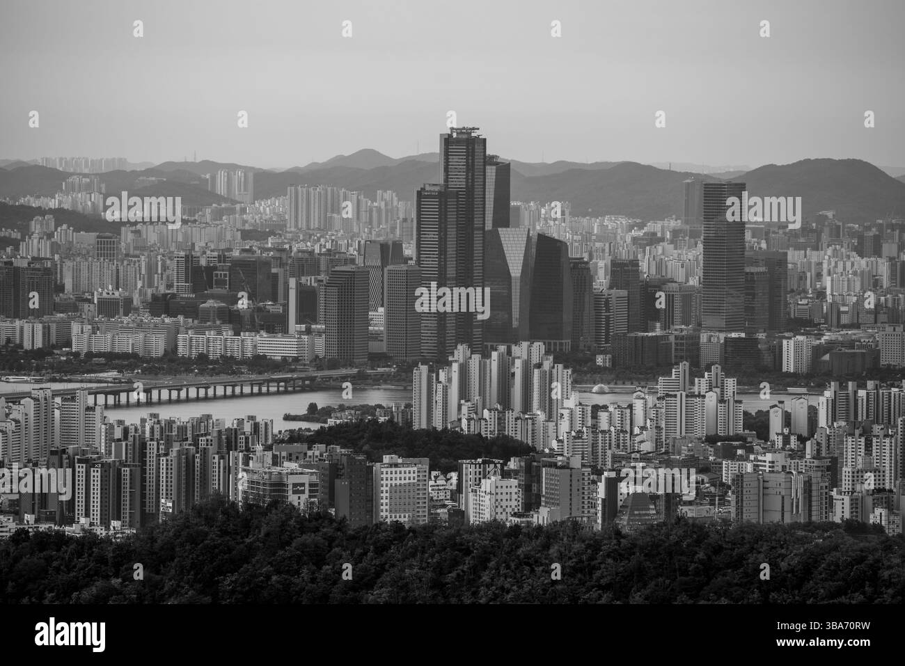 Urban sprawl cityscape of Seoul, capital of South Korea on September 19, 2021 Stock Photo