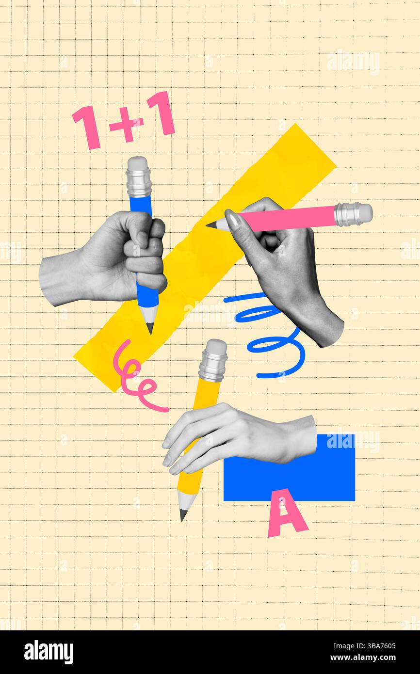 Composite design artwork photo collage of autumn back class college ...