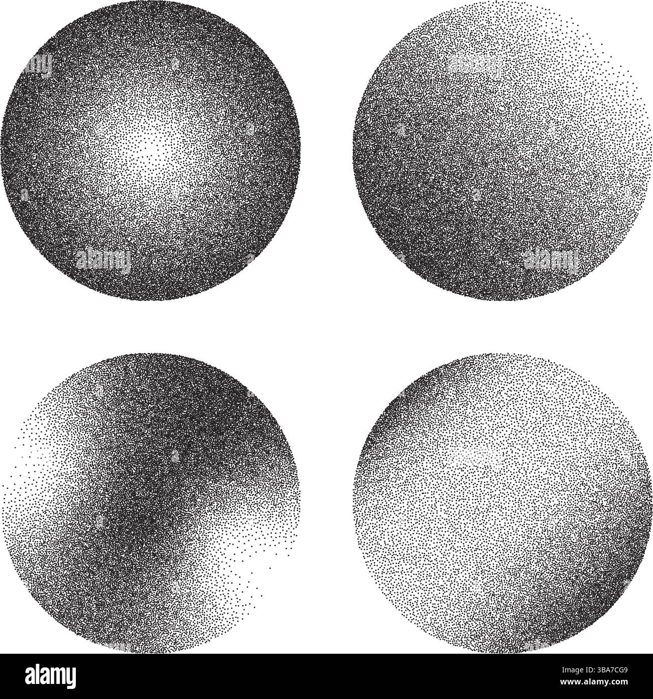 pointillism dots gradient circles. grain noise halftone backgrounds. Vector illustration Stock Vector