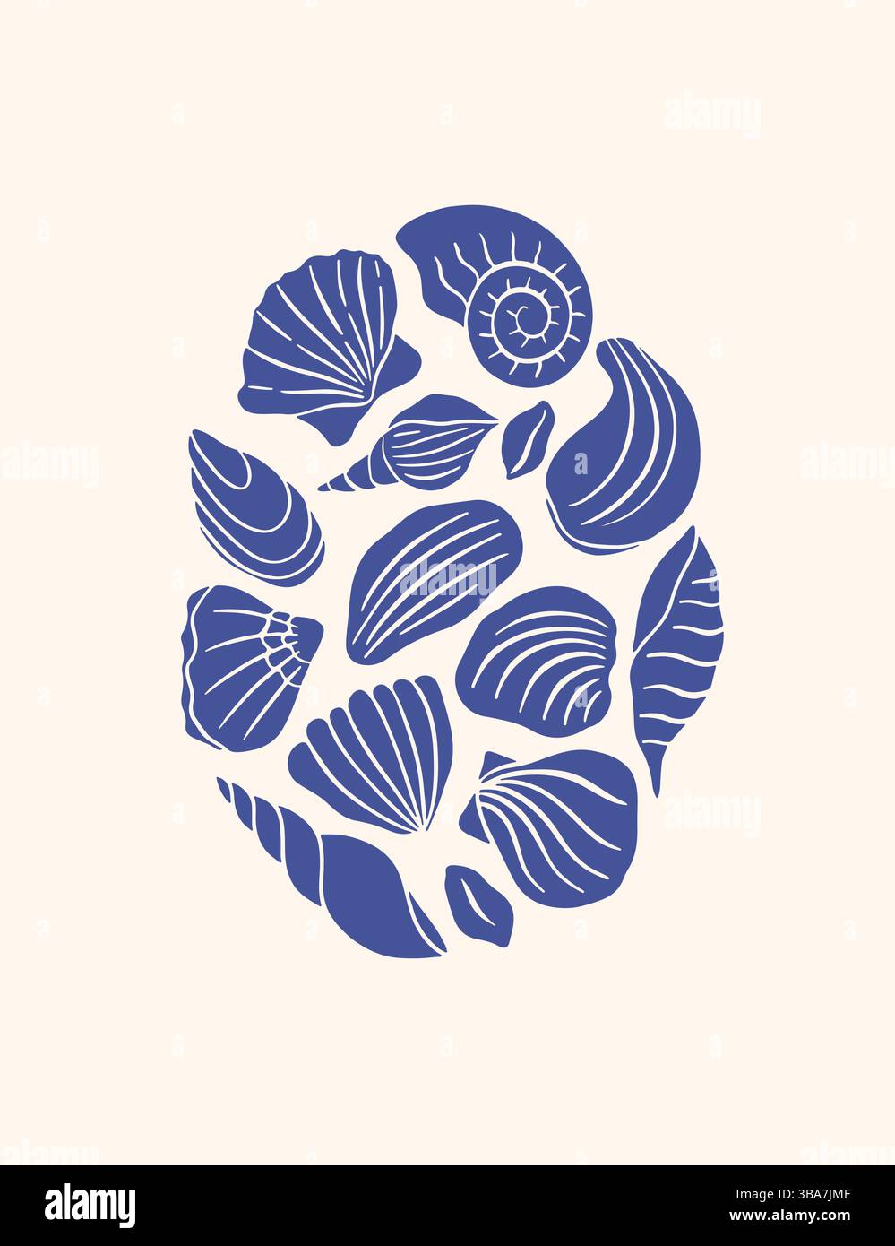 Hand drawn whimsical seashell poster Stock Vector Image & Art - Alamy