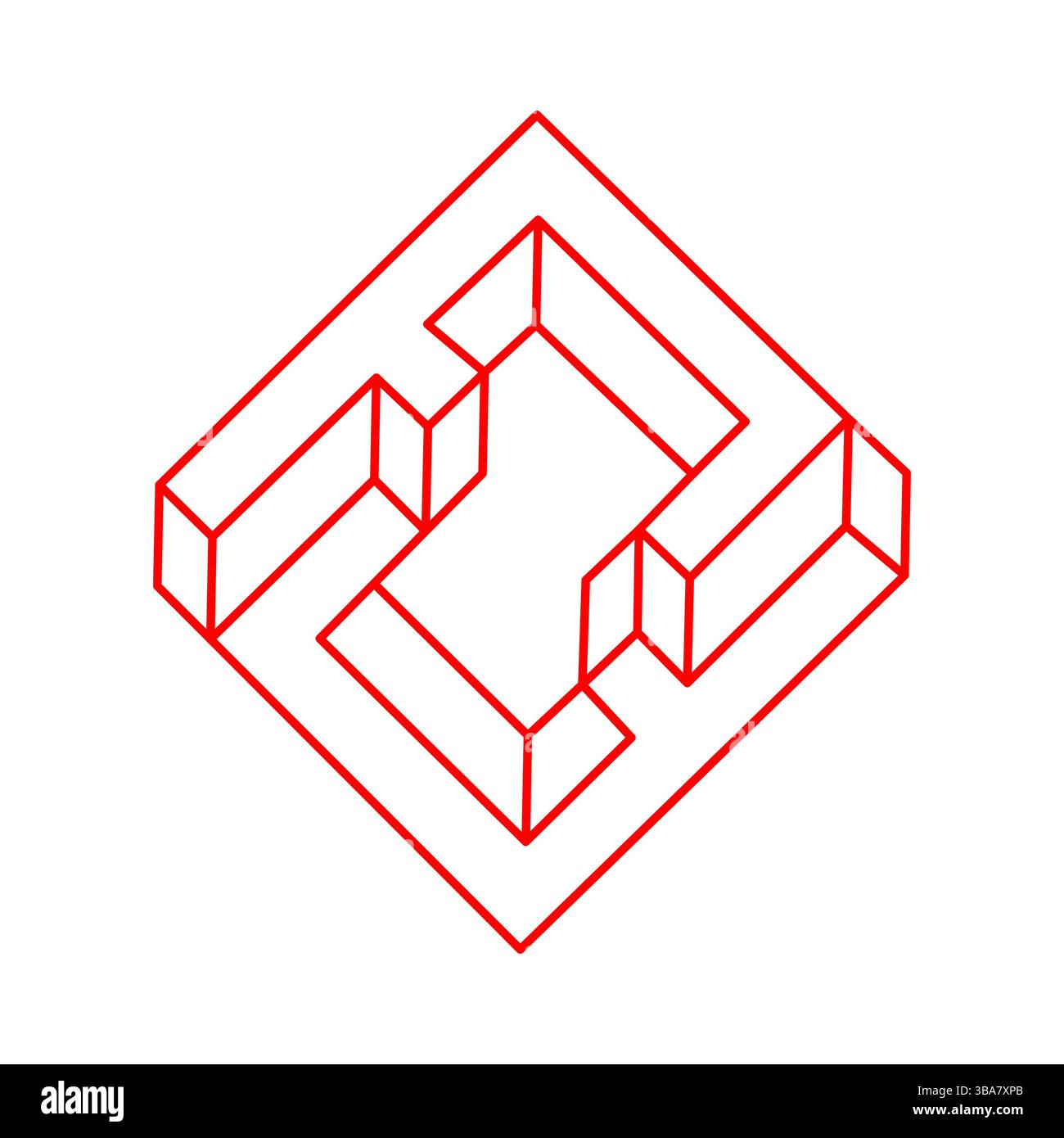 Impossible shapes. Web design elements. Optical Illusion objects. Line design.  Stock Vector