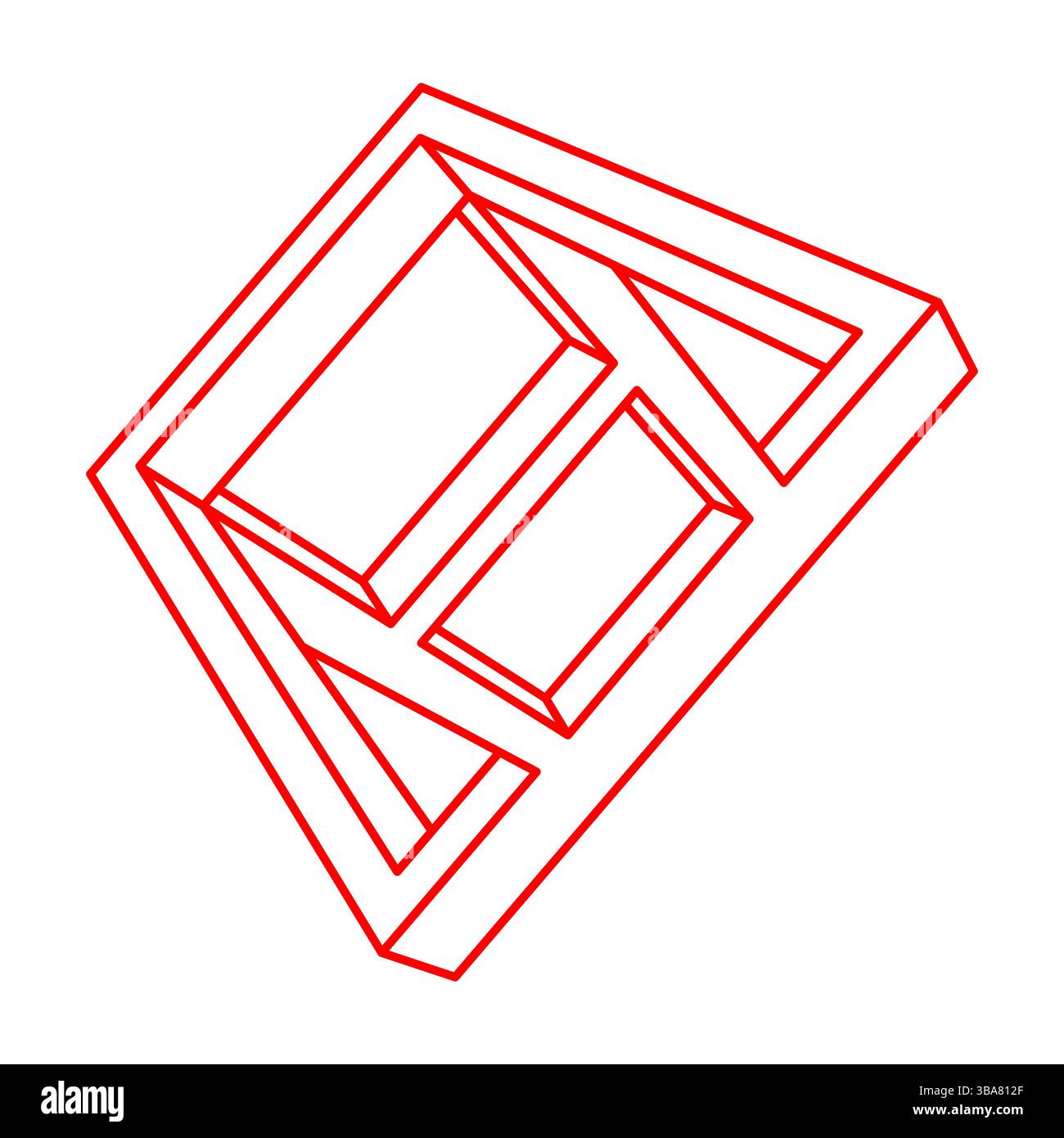 Optical illusion shapes. Optical art objects. Impossible figure. Escher ...