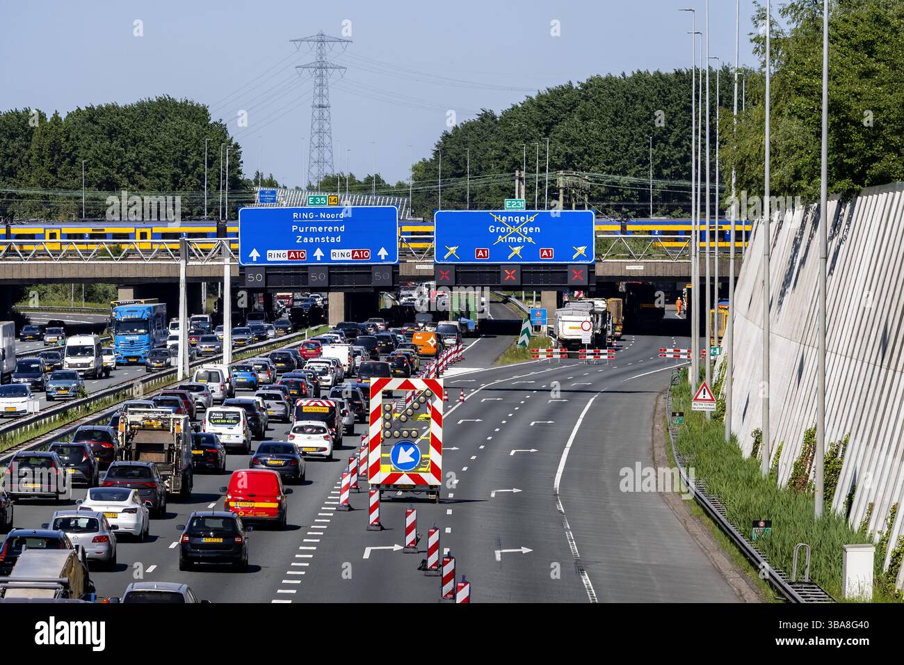 AMSTERDAM Crowds On The A10 At Watergraafsmeer Interchange The Road amsterdam-crowds-on-the-a10-at-watergraafsmeer-interchange-the-road