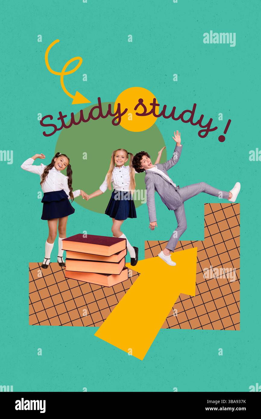 Sketch image trend artwork montage 3D collage of classmates two girl ...