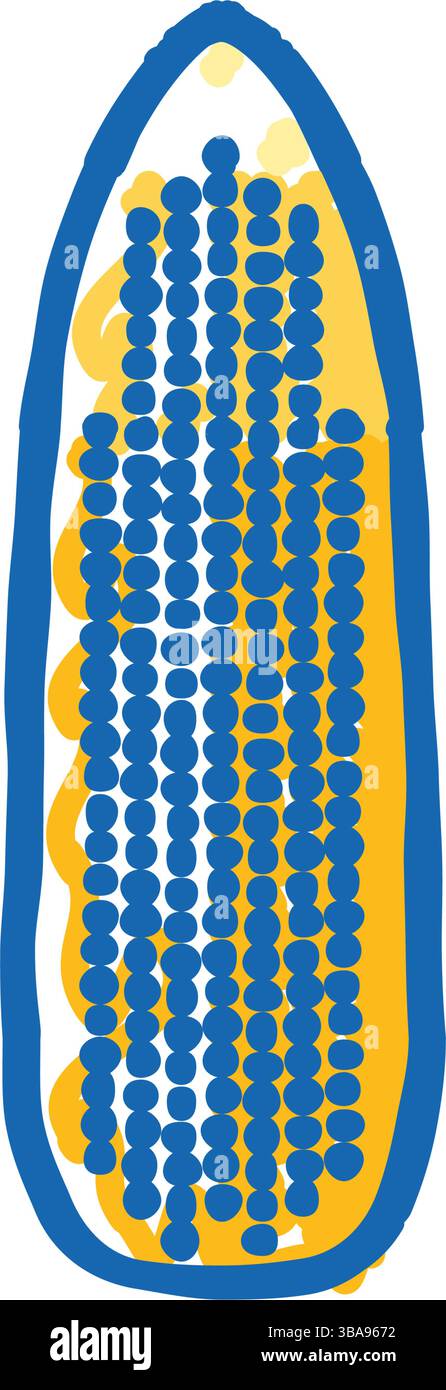 corn cob yellow icon doodle illustration Stock Vector Image & Art - Alamy