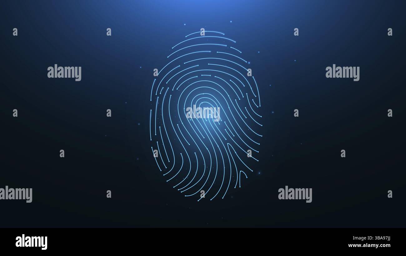 Polygonal fingerprint vector illustration on a dark blue background ...