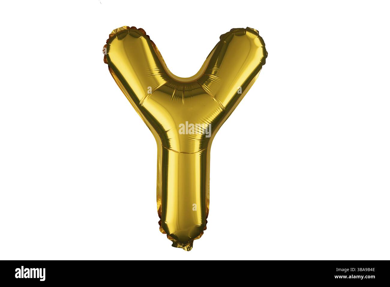 Helium gold balloon letter Y against a white background Stock Photo - Alamy
