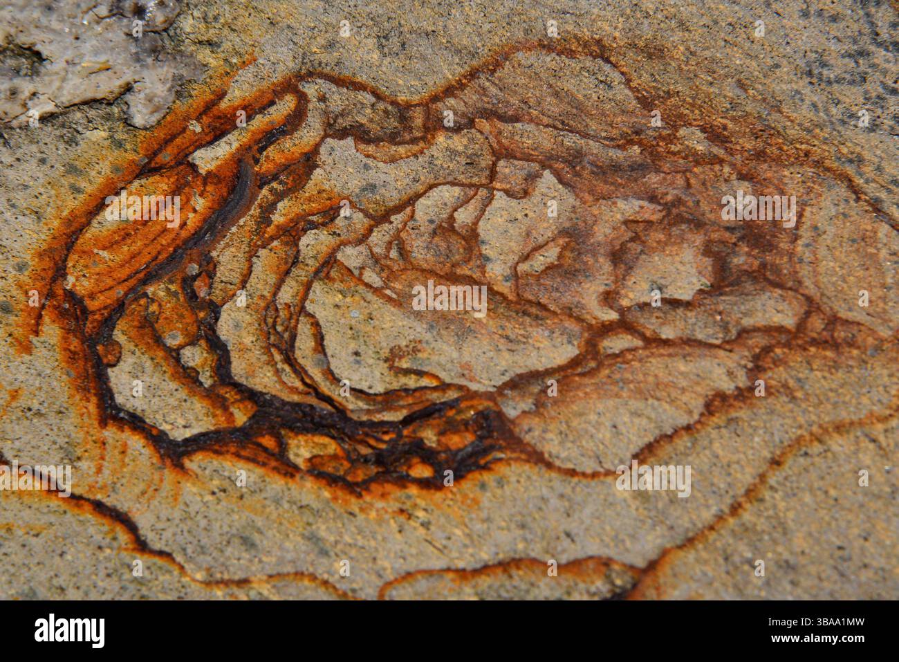 Strange Patterns On Rocks Strange patterns in the rock due to concentration of ferrous material ...