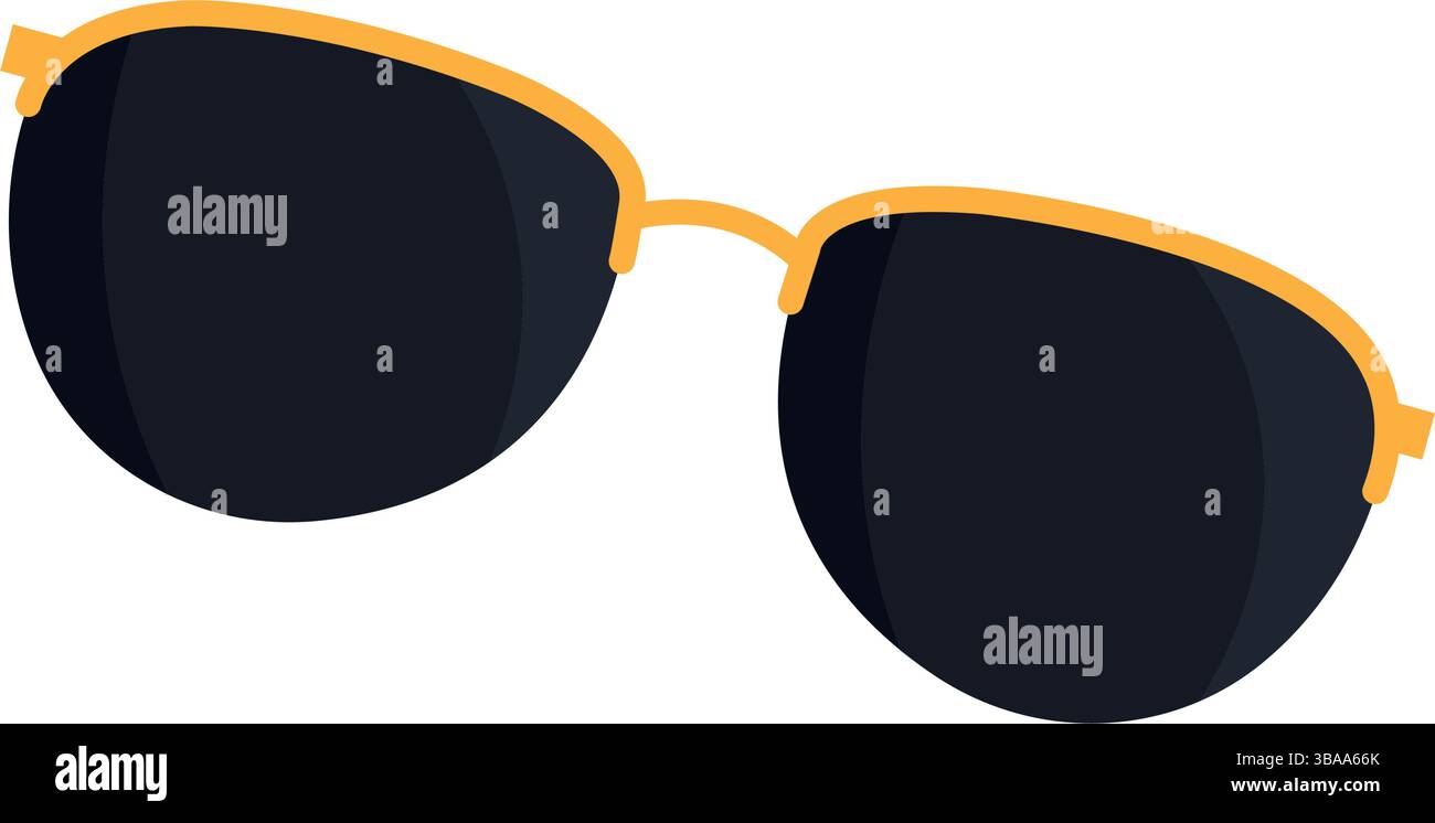 Black aviator sunglasses flat. Vector illustration Stock Vector