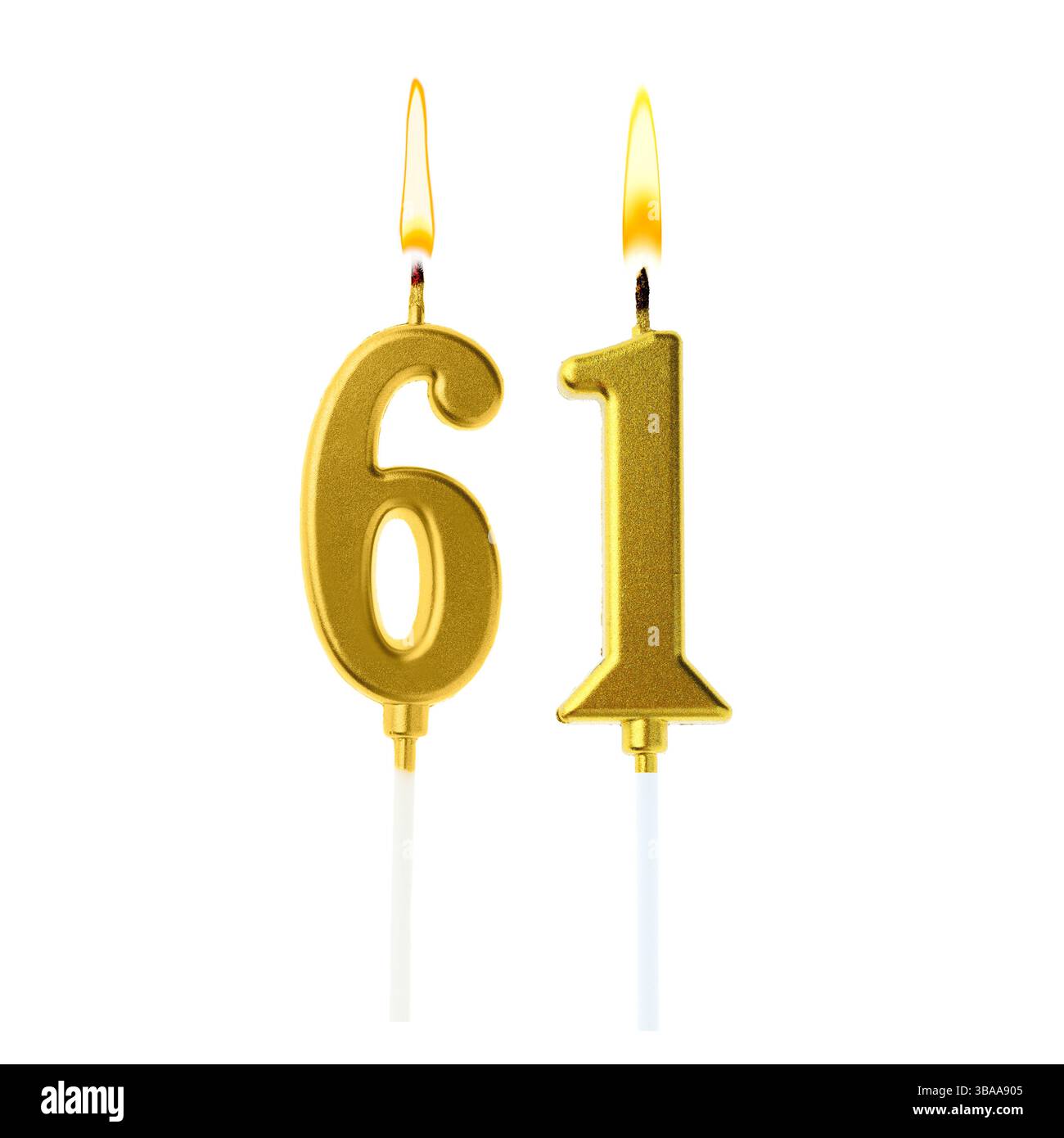 Pink Glitter Number Candles - 16 & 61 Birthday Cake Toppers For Party Decorations