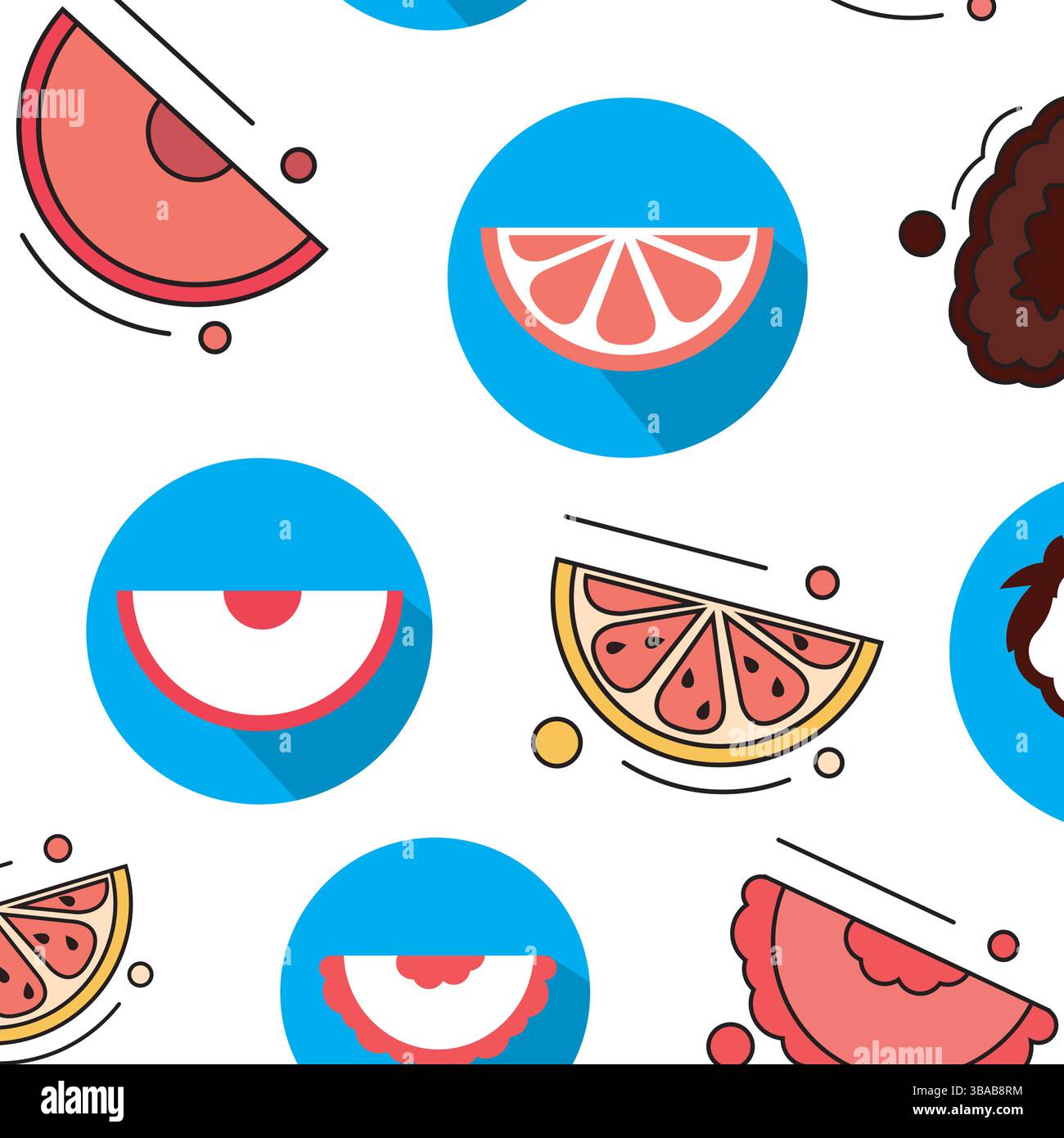 Fruit icon seamless pattern background Vector illustration Stock Vector ...