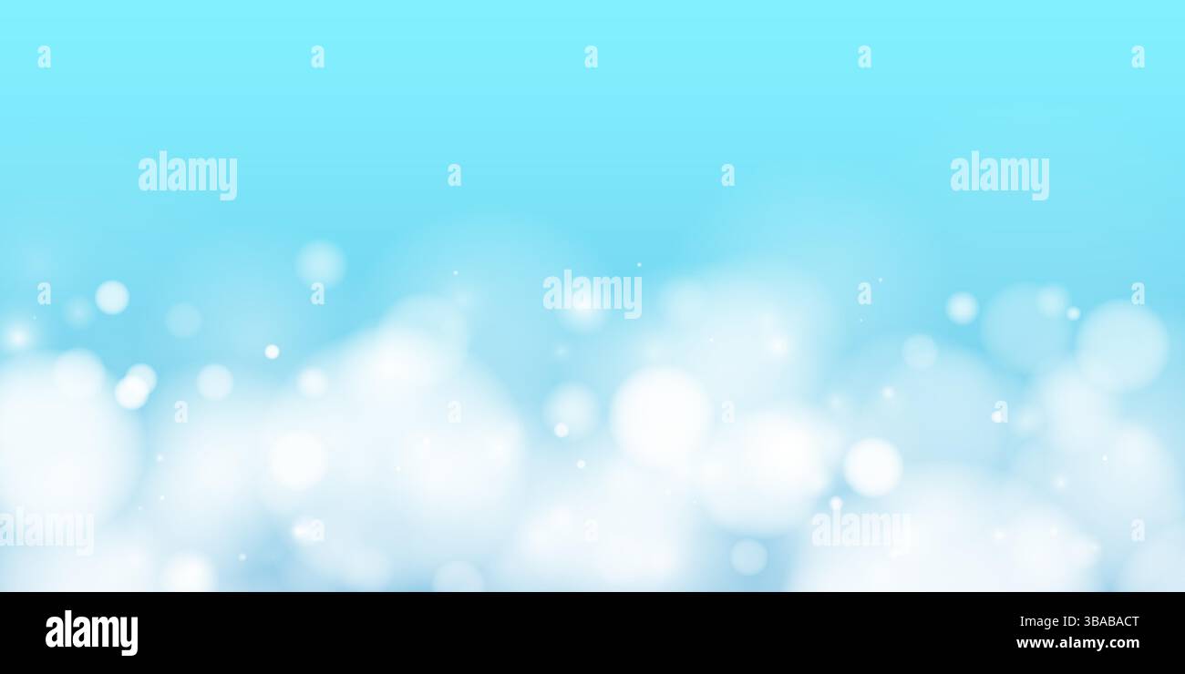 Abstract blue bokeh background with bright, soft glow. Festive and ...